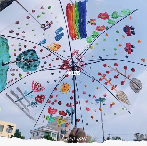 96丙烯画雨伞7915十几块就能拥有的快乐_雨伞_丙烯画_颜料_手工