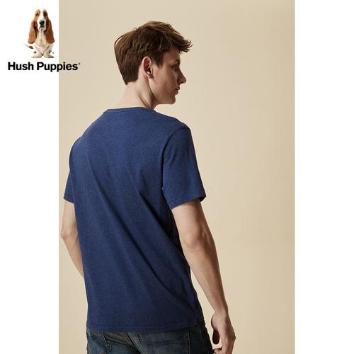 hush puppies暇步士2018夏男装圆领印花绣花短袖t恤|pd-28357