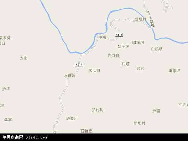 中国贵州省遵义市桐梓县木瓜镇地图(卫星地图)