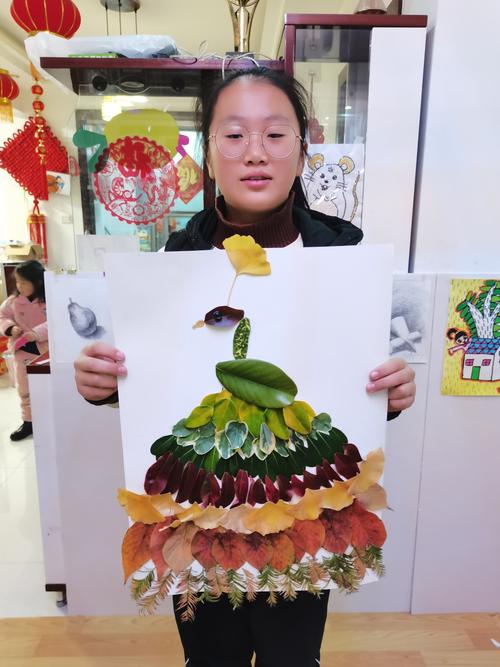 手工——树叶拼贴画