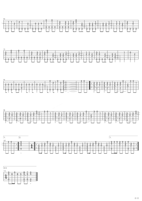 权御天下吉他指弹谱c调六线谱高清版洛天依
