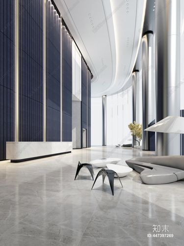现代酒店大堂3d模型下载【id:447397269】