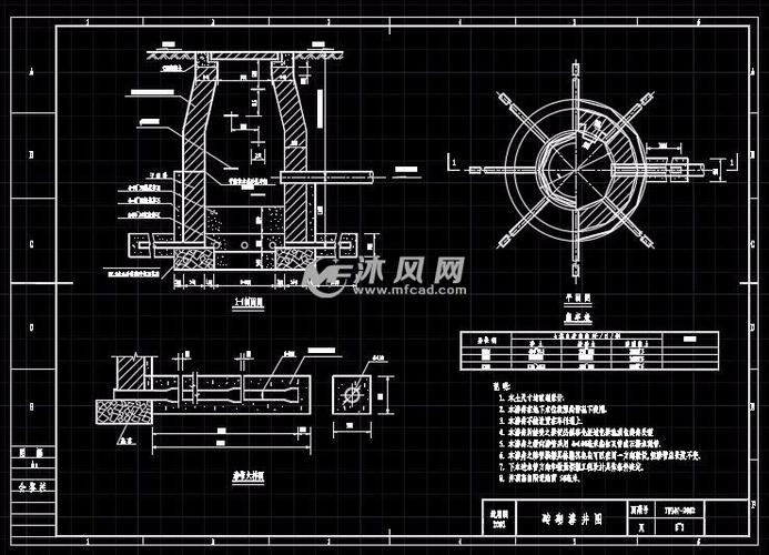集水井雨水井污水井渗水井分流井石砌砖砌施工图模板dwg格式
