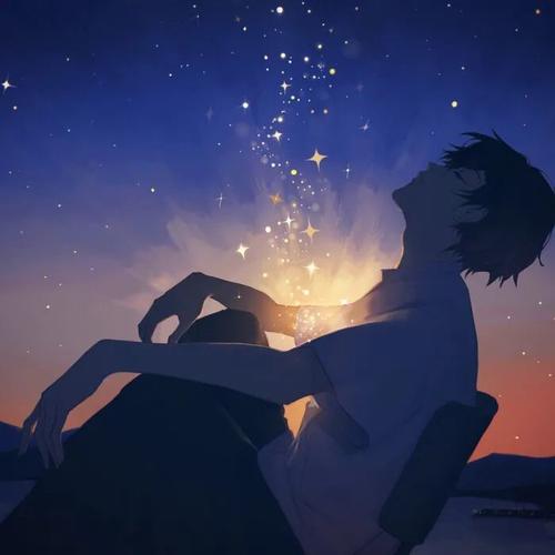 动漫男头 | 好看的男生头像手绘星空文艺卡通孤独