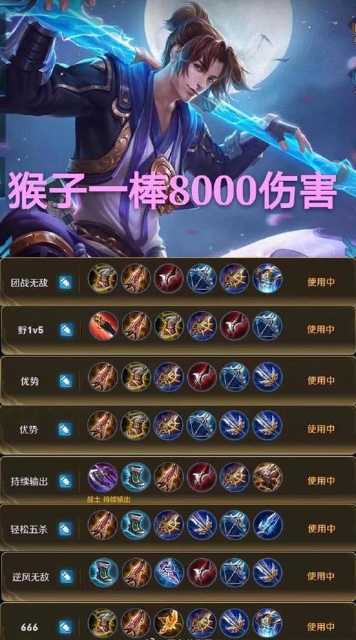 王者荣耀英雄出装都是精髓,孙悟空一棒8000,花木兰连胜必备