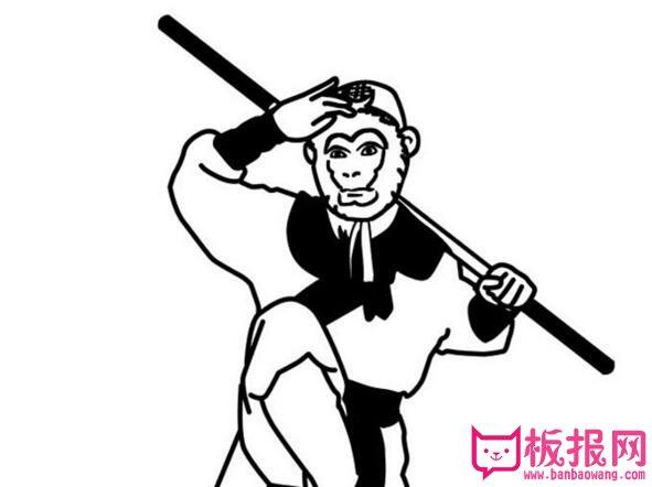 卡通人物简笔画图片大闹天宫孙悟空