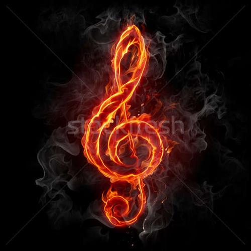 商业照片: flaming musical symbol
