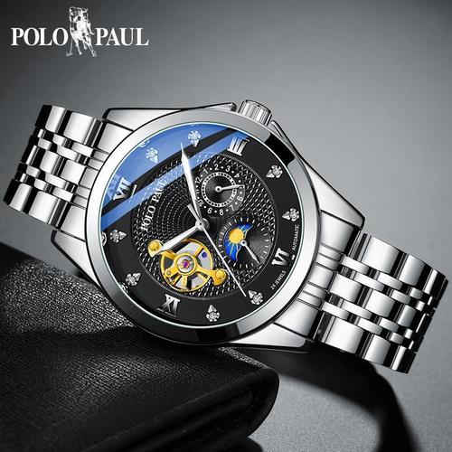 保罗polo paul手表 男士全自动陀飞轮机械手表时尚