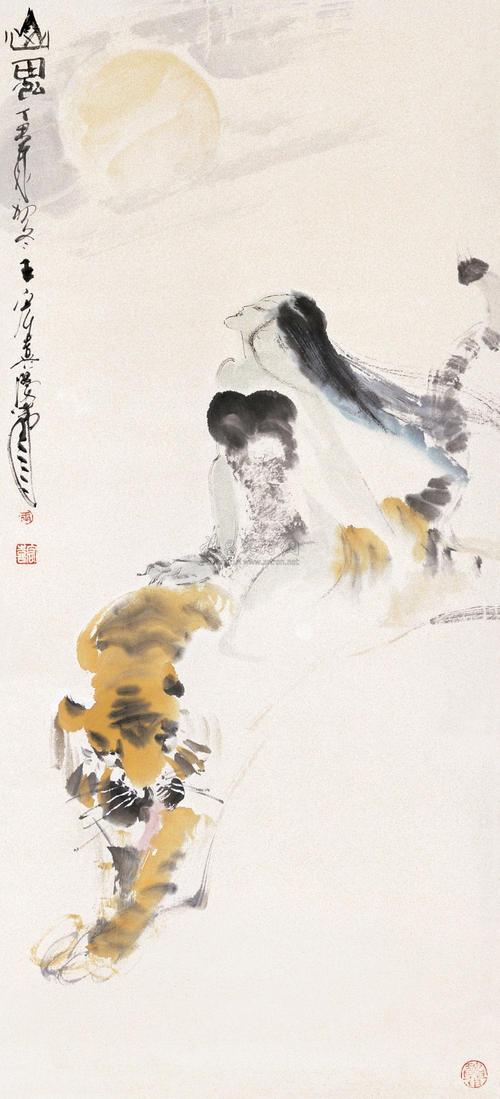 0398山鬼图立轴设色纸本
