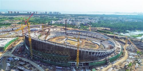 五源河体育场主体结构封顶