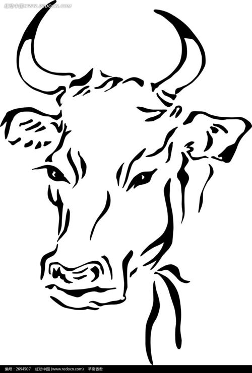 手绘牛头