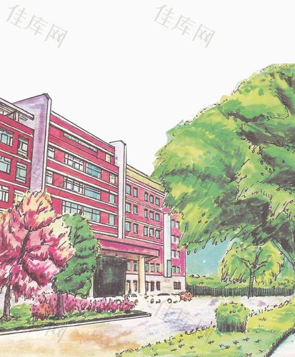 卡通手绘学校教学楼