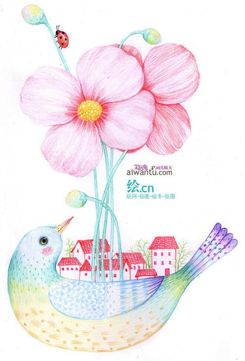 画儿晴天作品《画儿晴天水彩画-彩铅画》