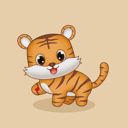 可爱头像##简笔画##虎年壁纸