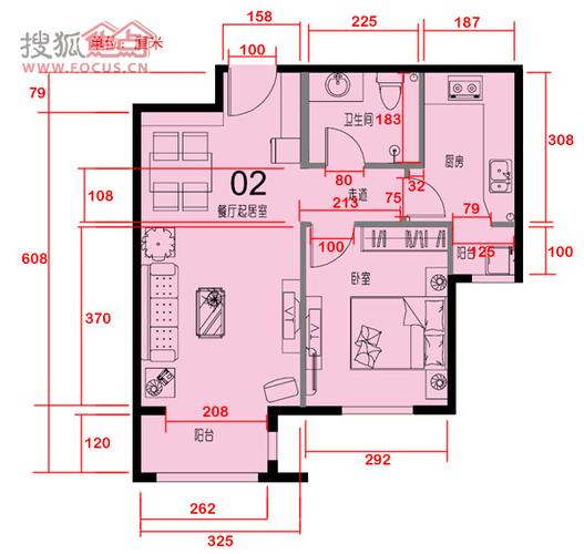 上庄经典一居户型尺寸
