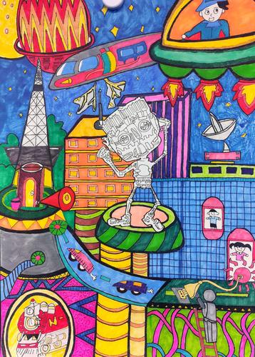 "趣梦科幻,畅想未来"——纺织城小学"科技与未来"绘画