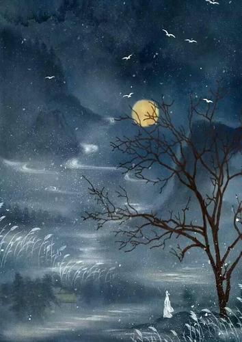 「古风诗文」望月星垂,听风叶坠,卷帘花谢东流水