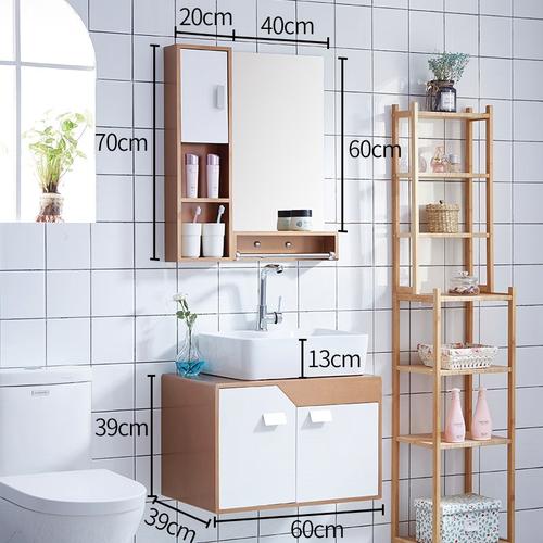 北欧实木浴室柜组合吊柜大理石简约洗漱台镜柜洗手洗脸盆