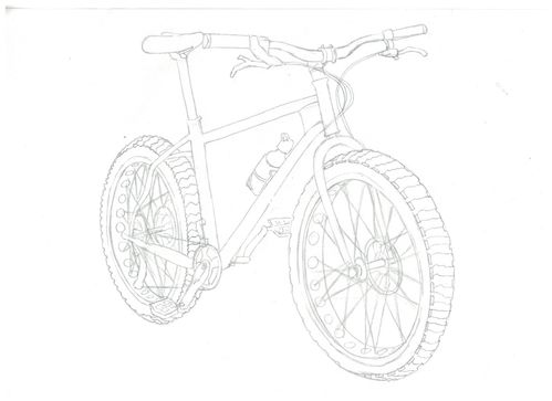 自行车写生_自行车_写生_线描_铅笔_文化_绘画