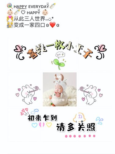 新生儿出生报喜文案丨宝宝出生九宫格丨
