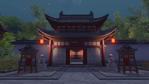 3d古代丞相府场景_1920x1080_高清视频素材下载(编号