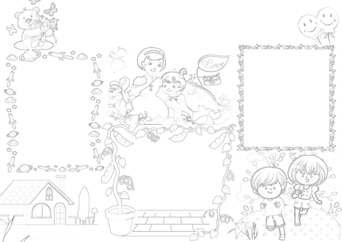 板报感恩父母孝敬老人尊老敬老手抄报模板板报样板黑白线条涂鸦八开