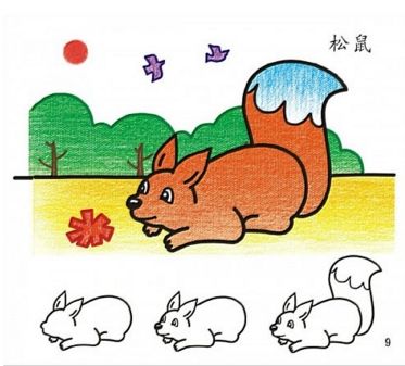 儿童才艺 简笔画 动物简笔画    小松鼠是一种非常灵活的小动物,它们