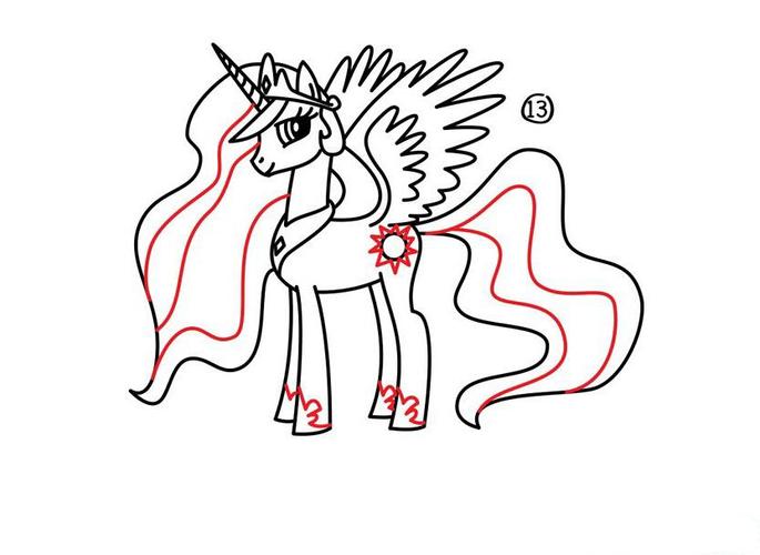 小马国人民喜欢的公主,因为它的可爱标志是一个绽放着光芒的金色太阳