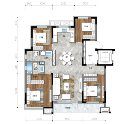 (保利天汇建筑面积约140平户型图)