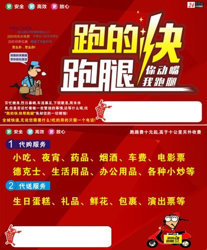 跑腿同城快递速递配送送货代办事蜂鸟二维码名片印刷双面覆膜包邮