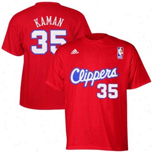 clippers shirt : adidas los angeles clippers #35 chris kaman red