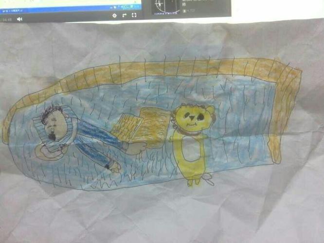 2014年5月,爸爸正在睡觉,我偷偷的画了他睡觉的样子.