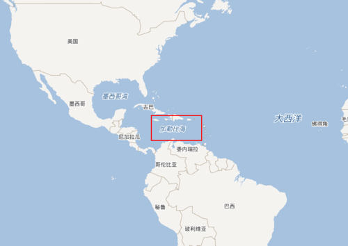 加勒比海在哪里?哪个洲?大概的经纬度?