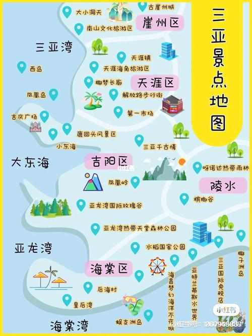 三亚旅游这张地图包含99景点