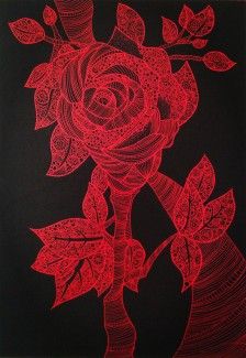 刮画--玫瑰