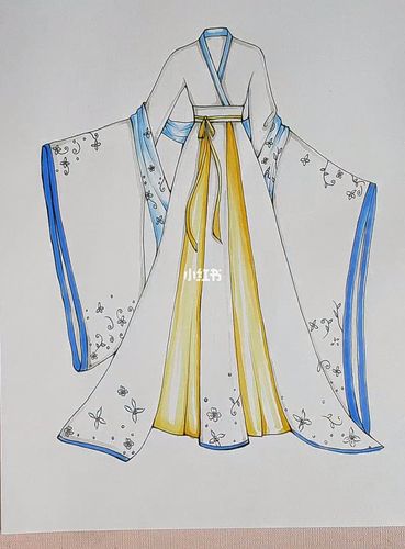服装设计汉服马克笔上色_汉服_上色_服装设计_马克笔