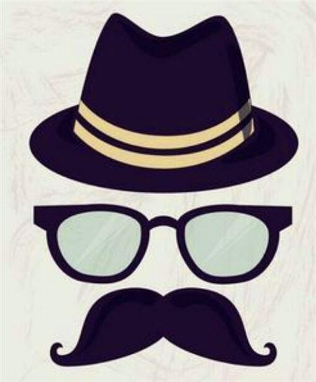 绅士帽配胡子
