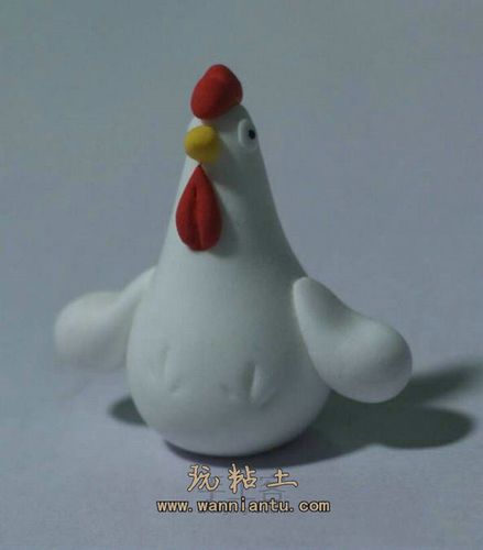 用超轻粘土做的可爱大公鸡玩偶