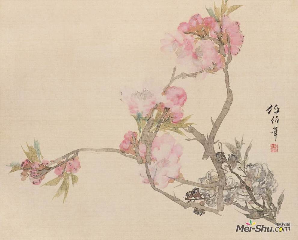 桃花任伯年中国画作品欣赏