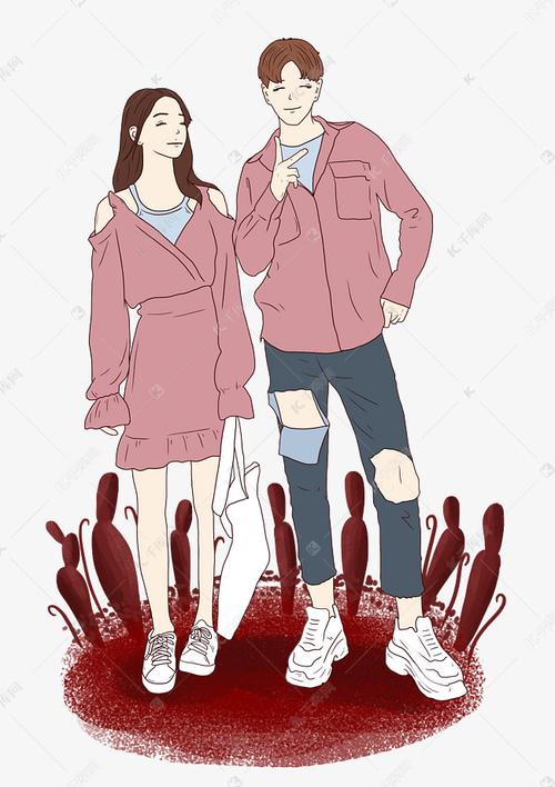 情人节手绘卡通情侣