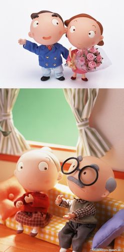 2张卡通夫妻高清图片素材