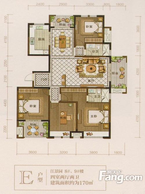 伟星城江景园8#,9#楼e户型户型图