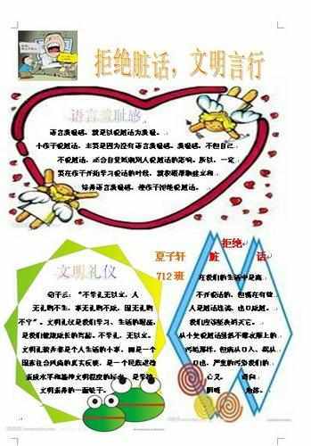 向不文明告别手抄报告别不文明行为争做文明学生手抄报