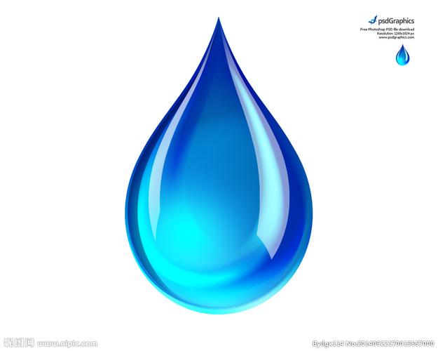 精致蓝色水滴psd素材图片