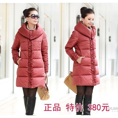 唯品会时尚中年羽绒服 35-40岁女装妈妈装长款大码冬装羽绒服外套