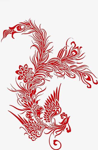 剪纸凤尾花
