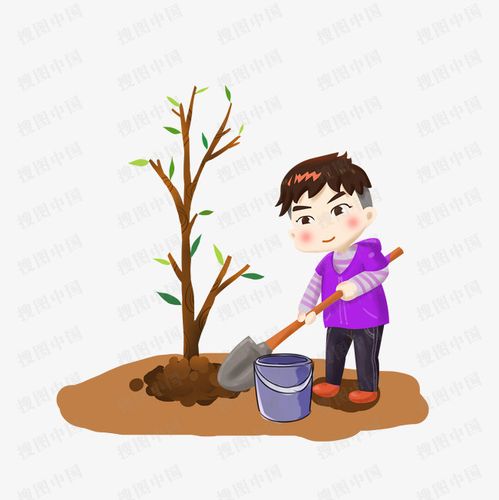 搜图中国提供独家原创植树节男孩种树手绘元素下载,此素材图片已被