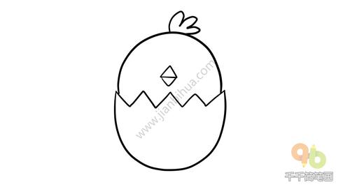 小鸡宝宝鸡蛋仔简笔画