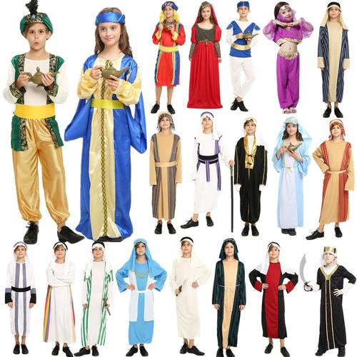 万圣节表演儿童男女服装阿拉丁王子中东迪拜演出阿联酋阿拉伯衣