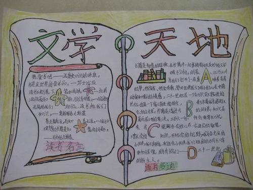 手抄报/文学天地读书学习手抄报 / 5068儿童网.